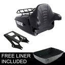 キングパック トランク バックレスト ブラック 2 アップ ラック ハーレー ツアー パック ロード キング 14-23 に適合 King Pack Trunk Backrest Black 2-Up Rack Fit For Harley Tour Pak Road King 14-23