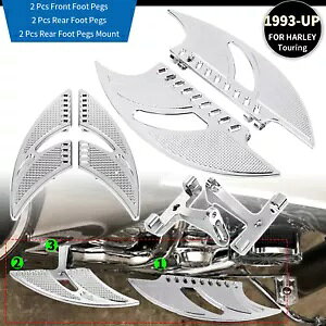 ハーレーツーリングストリートグライド用運転席フロアボード助手席フットペグマウントキット Driver Floorboards Passenger Foot Pegs Mount Kit For Harley Touring Street Glide