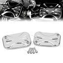 2 個ブレーキマスターシリンダーカバー流体キャップハーレーロードキングカスタム FLHRS に適合 2Pcs Brake Master Cylinder Cov...