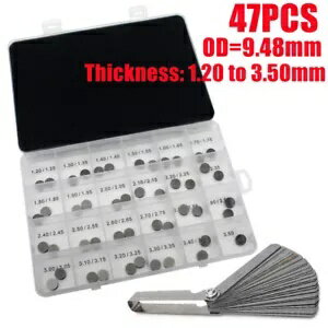 9.48 ミリメートル 47 個バルブシムキット隙間ゲージ CRF450R RMZ450 DRZ YZ450F GSX1300R KXF 9.48mm 47pcs Valve Shims Kit Feeler Gauge CRF450R RMZ450 DRZ YZ450F GSX1300R KXF