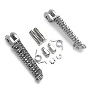 スライバーロングフロントフットレストフットペグヤマハ YZF R6 03-20 R1 1998-2023 に適合 Sliver Long Front Footrests Foot Pegs Fit For Yamaha YZF R6 03-20 R1 1998-2023
