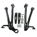 ブラック後部助手席フットペグフットレストセット スズキ GSXR 600 750 08-10 09に適合 Black Rear Passenger Foot Pegs Footrest Set Fit for Suzuki GSXR 600 750 08-10 09(2)