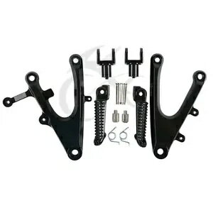 ブラックフロントライダーフットレストブラケットフットペグヤマハ YZF R1 04 05 2006 用 Black Front Rider Footrests Bracket Foot Pegs Fit For YAMAHA YZF R1 04 05 2006