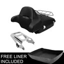 マットチョップドトランクバックレストトップラックマウントハーレーツアーパックツーリング09-13用 Matte Chopped Trunk Backrest Top Rack Mount Fit For Harley TourPak Touring 09-13(2)