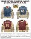 ロイヤルエンフィールドエクリュ&レッド/ホワイト&ブルーエアボーンレザージャケットに適合- Fits Royal Enfield ECRU & RED/WHIT...