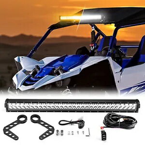 アンバー/ホワイト 32 インチ LED ライトバー ルーフマウントワイヤーキット 2016-2024 ヤマハ YXZ1000R 用 Amber/White 32'' LED Light Bar Roof Mount Wire Kit For 2016-2024 Yamaha YXZ1000R