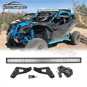Can-Am Maverick X3 Max RR ルーフ 52 インチ湾曲 LED ライトバーマウントワイヤーキット用 For Can-Am Maverick X3 Max RR Roof 52