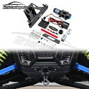 4500ポンド 12V 電動ウインチマウント ワイヤーフックロープキット 2017+ Can-Am Maverick X3に適合 4500lb 12V Elec...