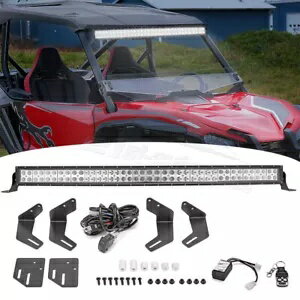ルーフ 42 インチ湾曲 LED ライトバー ブラケット ワイヤー キット 19+ ホンダ タロン 1000X 1000R 用 Roof 42