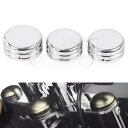 3X オートバイクロームアルミアッパーフォークステムナットカバーハーレースポーツスター XL 3X Motorcycle Chrome Aluminum Upper Fork Stem Nut Covers For Harley Sportster XL(2)