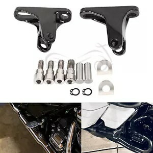 ブラック後部乗客ミニフットペグマウントキットハーレーツーリングエレクトラグライド93+用 Black Rear Passenger Mini Footpeg Mount Kit For Harley Touring Electra Glide 93+