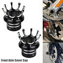 ブラックカットクラウンフロントアクスルナットカバーハーレーツーリングアイアン883ファットボーイダイナ用 Black Cut Crown Front Axle Nut Covers For Harley Touring Iron 883 Fat Boy Dyna(2)