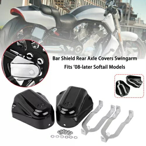 ブラックバーシールドリアアクスルカバースイングアームキャップハーレーソフテイルスリムS FLSS用 Bla..