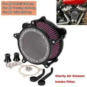 クラリティブラック エアクリーナー インテークフィルター ハーレー M8 ツーリング 17up ソフテイル 18-23用 Clarity Black Air Cleaner Intake Filter For Harley M8 Touring 17up Softail 18-23