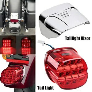 赤色 LED リアブレーキテールライトランプ バイザーカバー付き ハーレースポーツスター 1200 883用 Red LED Rear Brake Tail Light Lamp w/ Visor Cover For Harley Sportster 1200 883