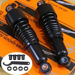 ハーレーツーリングロードキングストリートグライドブラック10.5インチリアショックアブソーバーUS用 F..