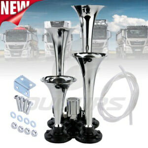 150 DB クワッド トランペット エア ホーン キット セミ 電車 トラック ボート RV LOUD 4 ホーン キッ..