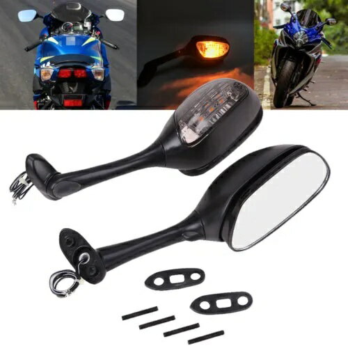 スモークターンシグナルライトバックミラーサイドミラースズキ GSXR 600 750 1000 Smoke Turn Signal Light Rearview Side Mirrors For Suzuki GSXR 600 750 1000