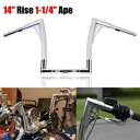 DNA 14インチ エイプ カスタムハンガー 1.25インチ ハンドルバー ハーレーダイナ FLST スポーツスター ホンダ用 DNA 14
