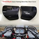 ビビッドブラックインナーフェアリンググローブボックスドアカバーハーレーロードグライド2015-23用 Vivid Black Inner Fairing Glove Box Door Cover Fit For Harley Road Glide 2015-23