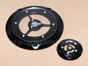 オートバイブラック RSD 5 穴クラリティダービーカバーハーレーツーリングソフテイル DYNA Motorcycle Black RSD 5 Hole Clarity Derby Cover For Harley Touring Softail DYNA