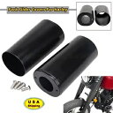 ブラックフォークスライダーカバーカウベルハーレーロードストリートグライドファットボーイソフテイル用 Black Fork Slider Covers Cow Bells For Harley Road Street Glide Fatboy Softail
