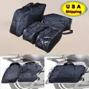 モーターブラックサドルバッグパッキングキューブライナーセットハーレーバガーツーリング FLH 96-13 Motor Black Saddlebag Packi...