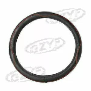 15インチ車のステアリングホイールレザーケースカバー滑り止め通気性ケースブラック- 15