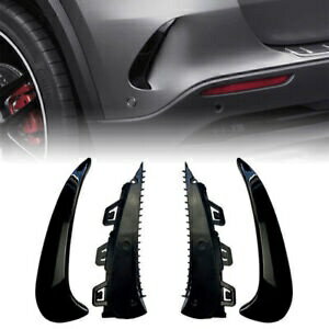 メルセデスベンツ GLA200用リアバンパースプリッタースポイラーカナードエアベント ブラック- Rear bumper splitter spoiler canard air vent for Mercedes Benz GLA200 black-
