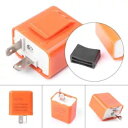 オレンジ 2 ピン速度調整可能な LED フラッシャー リレー Fixrad ライト ハイパー フラッシュ- Orange 2-Pin Speed Adjustable LED Flasher Relay Fixrad Light Hyper Flash-(2)