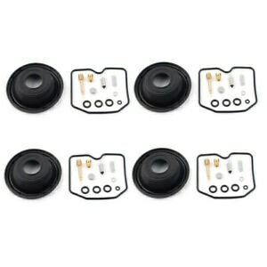 キャブレターリビルドキット & プランジャー真空ダイヤフラム Kawasaki キャブレター修理用 4 セット Carburetor Rebuild Kit & Plunger Vacuum Diaphragm for Kawasaki Carb Repair 4Sets