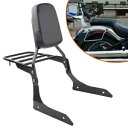 バックレスト シーシーバー 荷物ラック パッド ブラック ヤマハ ストライカー 1300 XVS1300 11-17用 Backrest Sissy Bar Luggage Rack Pad Black For Yamaha Stryker 1300 XVS1300 11-17
