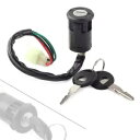 オートバイセキュリティ 4 ワイヤーイグニッションスイッチロック 2 キーセット付きホンダ CG125 Motorcycle Security 4 Wires Ignition Switch Lock w/ 2 Keys Set for Honda CG125(2)
