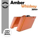 2014年以降のハーレーツーリングに適合 AMBER WHISKY カットアウトなし Advanblack ストレッチサドルバッグ Fits 2014+ Harley Touring AMBER WHISKEY No Cutout Advanblack Stretched Saddlebag