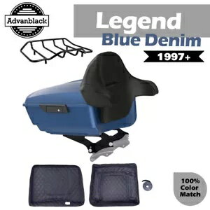 レジェンドブルーデニムキングツアーパックはハーレーツーリングストリートロードキンググライドに適合します Legend Blue Denim King Tour Pack Fits Harley Touring Street Road King Glide