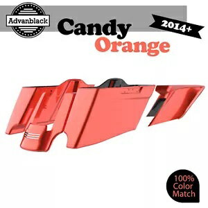 CVO テーパード拡張ストレッチサドルバッグ ハーレー 2014+ キャンディオレンジに適合 CVO Tapered Extended Stretched Saddlebags Fits Harley 2014+ CANDY ORANGE