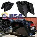 ビビッドブラック デュアルカットアウト ストレッチ拡張サドルバッグボトムス 93-13 ハーレーに適合 Vivid Black Dual Cutout Stretched Extended Saddlebag Bottoms Fits 93-13 Harley