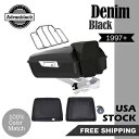 デニム ブラック チョップド ツアー パック Pak トランク 荷物 バックレスト 97+ ハーレー ツーリング用 Denim Black Chopped Tour Pack Pak Trunk Luggage Backrest For 97+ Harley Touring