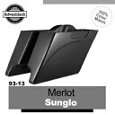 Merlot Sunglo ストレッチサドルバッグボトムは Harley Street Road Electra に適合します Merlot Sunglo Stretched Saddlebags Bottoms Fits Harley Street Road Electra