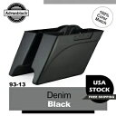 デニムブラック拡張ストレッチサドルバッグボトムスハーレーツーリング 1993-2013 Denim Black Extended Stretched Saddlebags Bottoms For Harley Touring 1993-2013