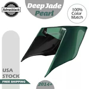 ディープジェイドパールストレッチ拡張サイドカバー ハーレーダビッドソンツーリング14+に適合 Deep Jade Pearl Stretched Extended Side Cover Fits Harley Davidson Touring 14+