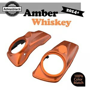 Advanblack アンバー ウイスキー 8 インチ サドルバッグ スピーカー蓋 ハーレー ツーリング 14 歳以上..