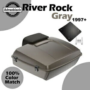 River Rock グレー Rushmore チョップド ツアー パック パック ハーレー ツーリング/ソフテイル 97+用 River Rock Gray Rushmore Chopped Tour Pack Pak For Harley Touring/Softail 97+(2)