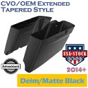 デニムブラック CVO テーパード拡張サドルバッグボトムス蓋 2014+ ハーレーツーリング用 Denim Black CVO Tapered Extended Saddlebag Bottoms Lids For 2014+ Harley Touring