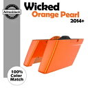 ハーレーツーリングに適合 WICKED ORANGE PEARL カットアウトなし Advanblack ストレッチサドルバッグ Fits Harley Touring WICKED ORANGE PEARL No Cutout Advanblack Stretched Saddlebag