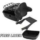 キングパック トランク バックレスト ツーアップ ラック ハーレー ツアーパック ツーリング 97-08 ブラックに適合 King Pack Trunk Backrest Two Up Rack Fit For Harley Tour Pak Touring 97-08 Black