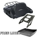 ブラックチョップドパックトランクバックレストハーレーツアーパックツーリングロードキング14+に適合 Black Chopped Pack Trunk Backrest Fit For Harley Tour Pak Touring Road King 14+