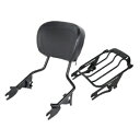 取り外し可能なバックレスト シーシーバー & 荷物ラック ハーレー ツーリング 09-24 ブラックに適合 Detachable Backrest Sissy Bar & Luggage Rack Fit For Harley Touring 09-24 Black