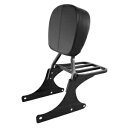ブラック シーシーバー バックレスト 荷物ラック ハーレー ソフテイル FLST FLSTC FLSTNSE に適合 Black Sissy Bar Backrest Luggage Rack Fit For Harley Softail FLST FLSTC FLSTNSE