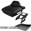 チョップドマットブラックパック トランク&バックレスト ハーレーツアーパックツーリング14-24用 Chopped Matte Black Pack Trunk &Backrest Fit For Harley Tour Pak Touring 14-24